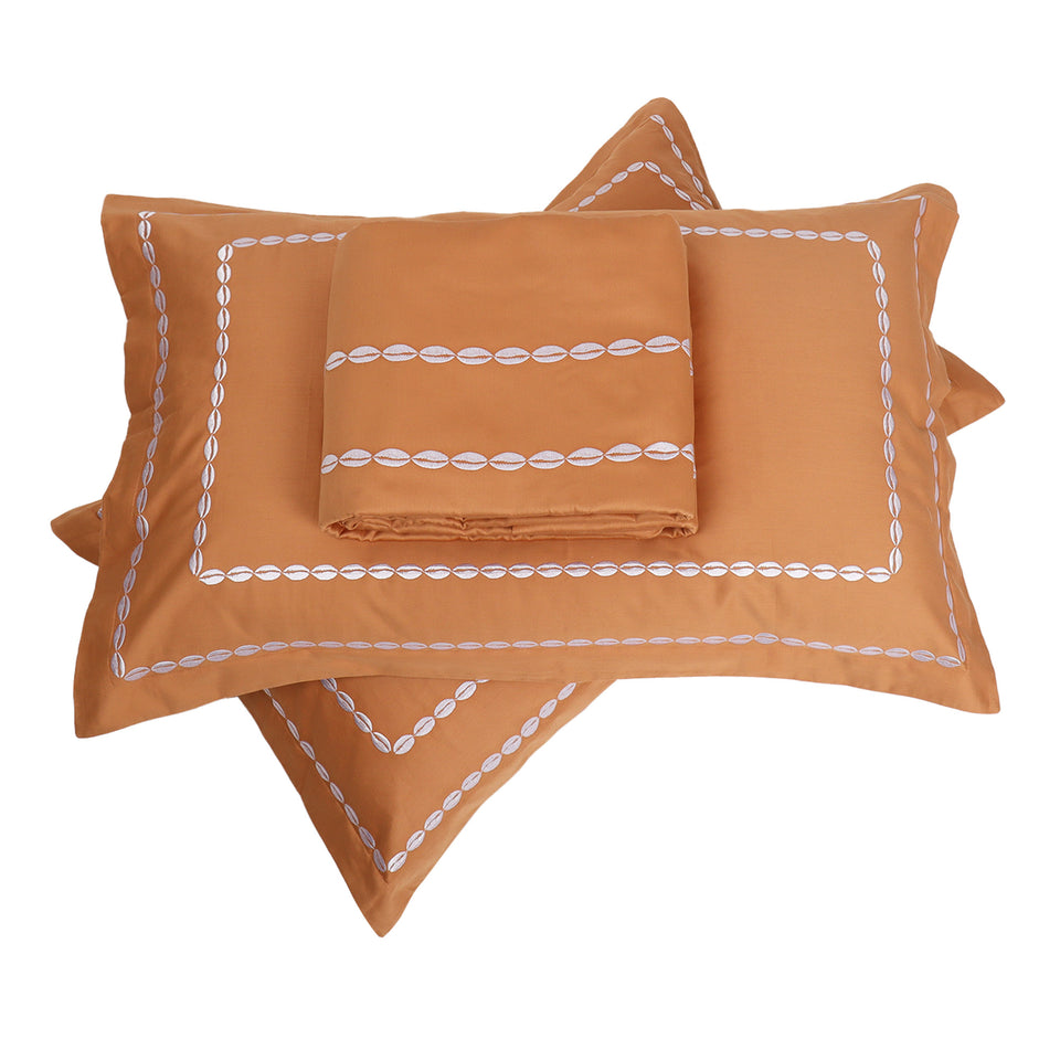 Sea Shell Duvet Cover - Copper Gold