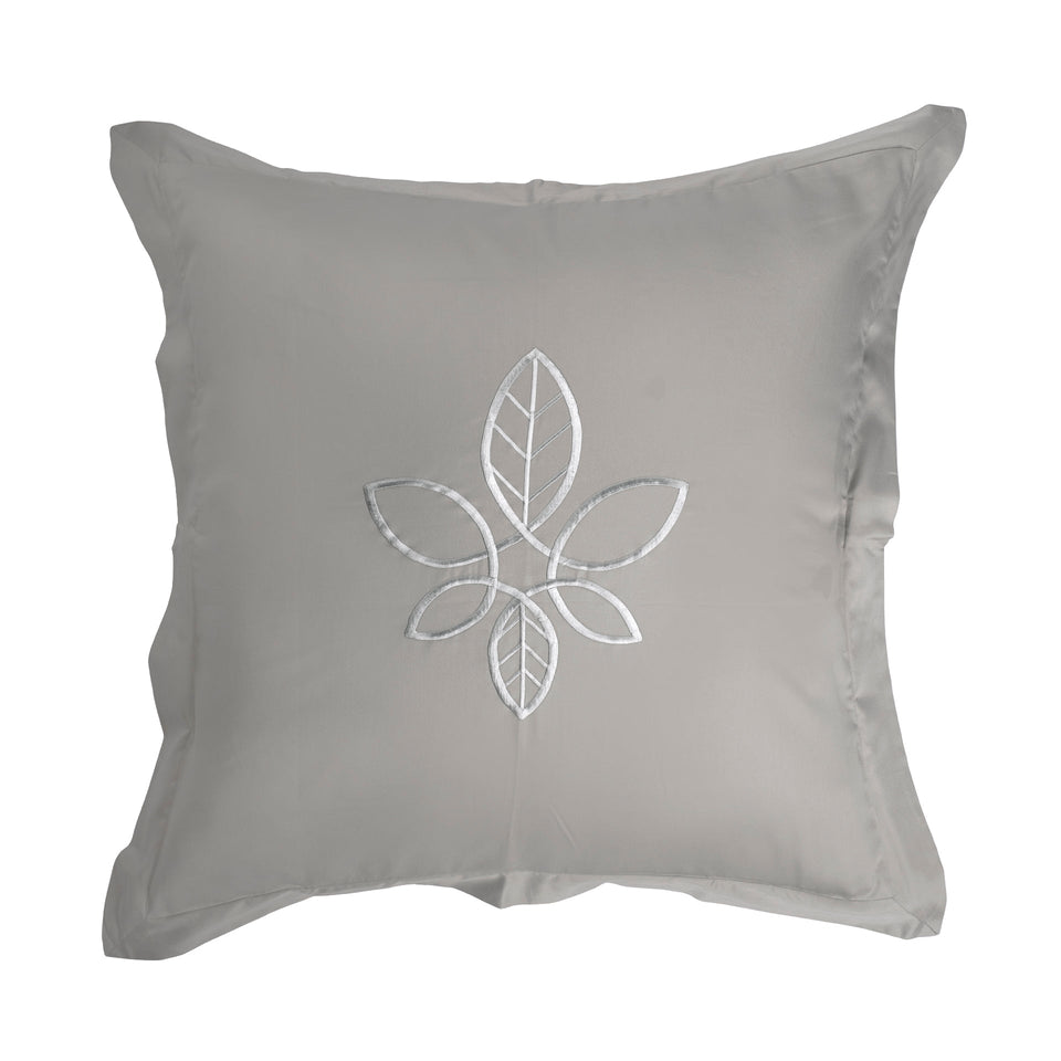 Euro Sham - Modern Grey Leaf