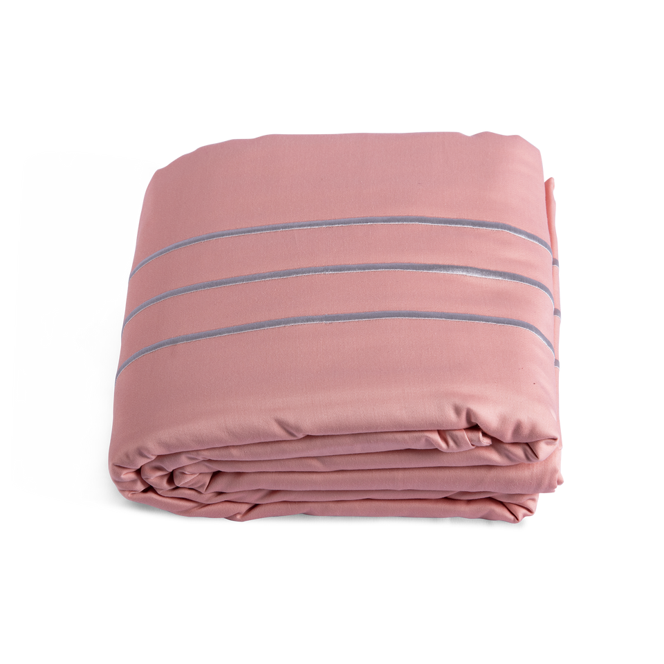 Parallel Duvet Cover - Coral Peach